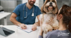 Pet-owner-talking-about-pet-health-options-with-veterinarian
